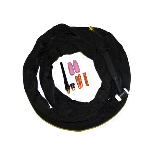 WeldingCity 200-amp WP-26FV (Flexible Head w/Gas Valve) Air-cooled TIG Welding Torch Complete Package with 25-ft Power Cable Hose and Dinse 35-50 (1/2