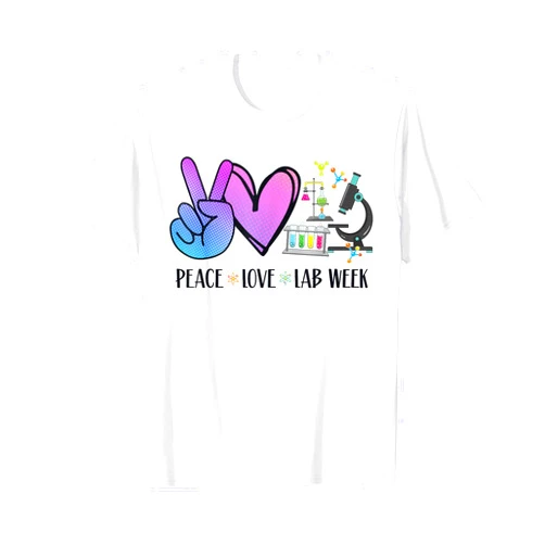 Flo Design Lab Week Outfits Peace Love Lab Week Laboratory Happy Lab Week 2024 Men Women T-Shirt