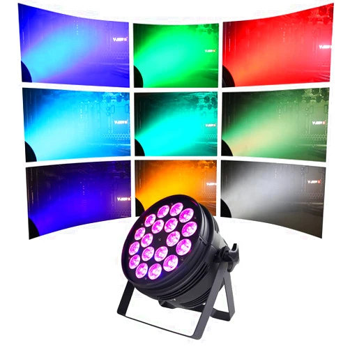 ROCKDJ V-Show 18X18W DJ Par Lights - Led Uplighting RGBWA UV 6in1 for A Church Concerts Weddings Clubs Theaters Professional DJ Stage Lighting Performance