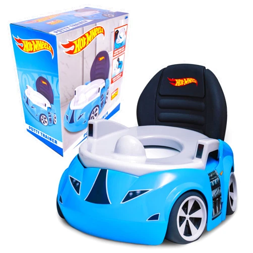 Hot Wheels Blue Race Car Potty Training Toilet, Includes Detachable Toddler Toilet Seat and Kids Potty, Ages 12 Months and Up