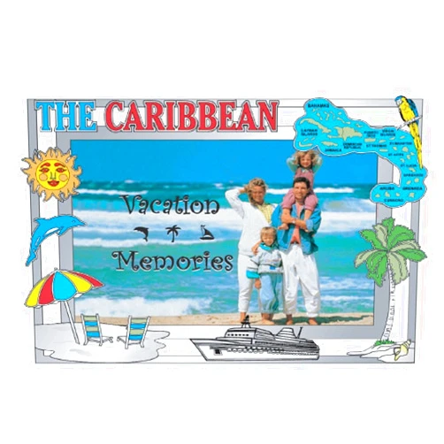 Rockin Gear Caribbean Islands Map Picture Frame, 4 x 6, Pewter
