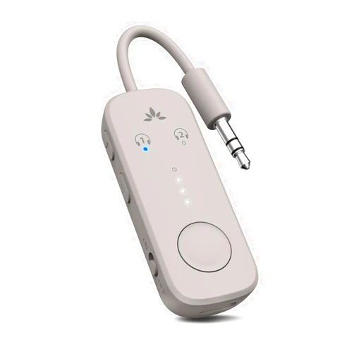 Avantree Relay - Premium Airplane Bluetooth 5.3 Adapter, Supports 2 AirPods or Headphones with aptX Adaptive, 3.5mm AUX Jack Wireless Audio Transmitter for Planes, Airline, Travel, TV