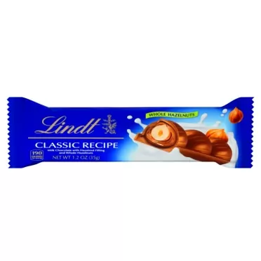 Lindt CLASSIC RECIPE Whole Hazelnut Chocolate Stick, 1.2 oz., Case of 18
