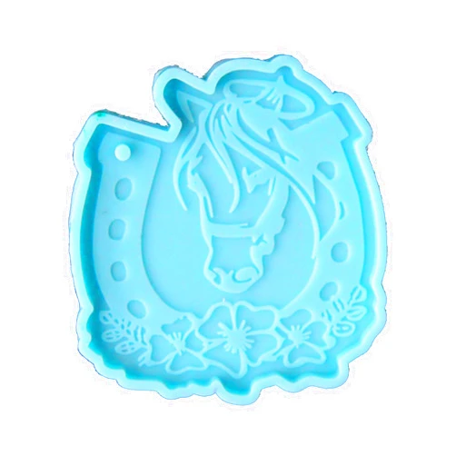 LYBHdpmdds Keychain Silicone Molds Resin Casting Keychain Mold Horseshoe Blossom Silicone Mold for Epoxy Resin Crafts Jewelry