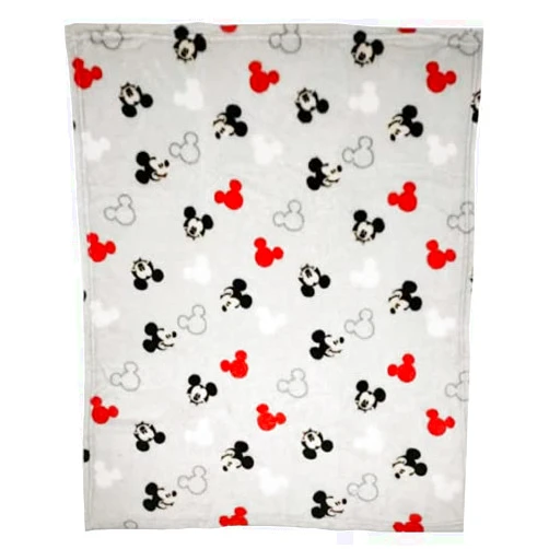 Disney Cudlie Baby Boy Mickey Mouse 1-Ply Flannel Fleece with Tossed Face Print