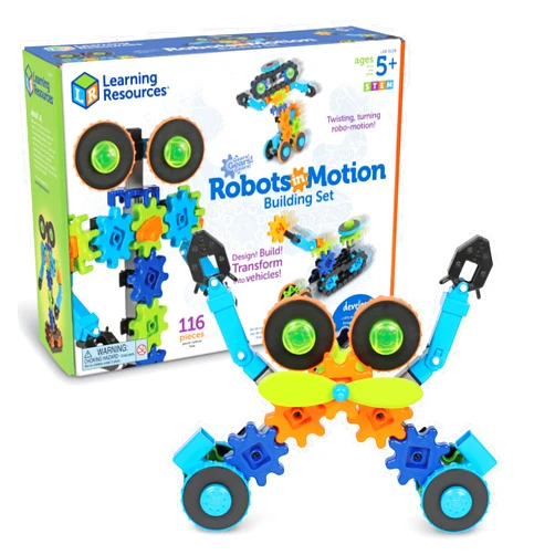 Learning Resources Gears Gears Gears Robots In Motion - Building Toys, STEM Activities, Fine Motor Skills, Toddler Construction Explorer Kit, Kindergarten Science, Boys and Girls Gifts
