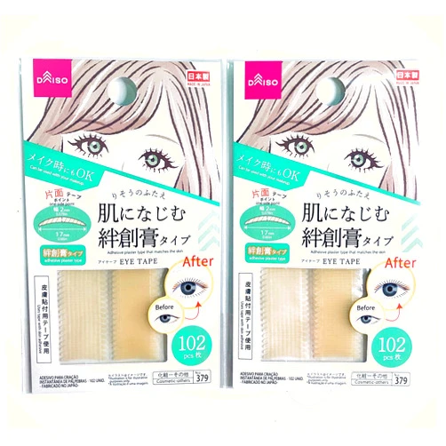DAISO JAPAN， Double Folded Eyelid Tape | 1０2 pcs | Adhesive Plaster Style (Set of 2)
