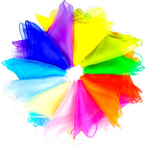 NEBURORA Juggling Scarves Square Colorful Play Scarve for Dance Magic Tricks Performance Props Scarf Accessories 12 Colors
