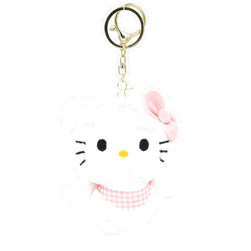 Miokkley Hello Plushies Kitty Plush Keychain, 4.5” Inch Stuffed Animal Plush Backpack Decorations Bag Lucky Pendant Dolls (White Kitty)