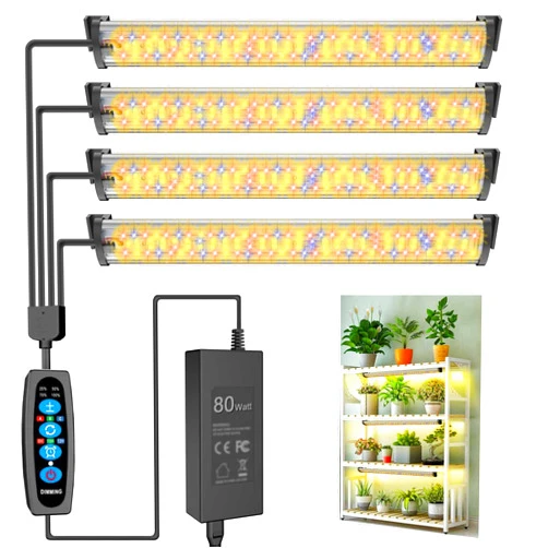 DOMMIA Led Grow Light, 80W Grow Light Strip, 3 Spectra Modes, Dimmable Plant Growing Light Fixtures, Full Spectrum Grow Lights for Indoor Plants, Indoor Grow Lights for Greenhouse, Tomatoes, Peppers