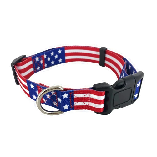 UVONOKAY USA Flag Dog Collar - Patriotic American Pride Adjustable Pet Collar with Durable Buckle and Comfortable Design (Size S)