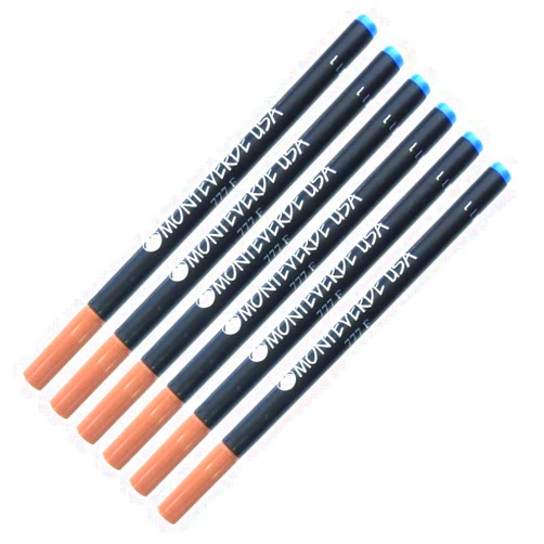 Pen Savings Combo Pack, Monteverde Soft Roll Rollerball 777 Pen Refills Compatible with Hauser Open Ceramic TC 777F and 777SF Pens, 6 Pack (Blue)