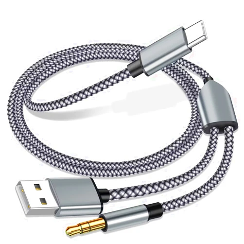 Vcddom USB C to 3.5mm Aux Audio Cable with Charging, 2 in 1 USB C to 3.5mm Car Stereo Headset Audio Cable with PD 18W Charging Compatible with iPhone 16/15, Samsung Galaxy S24/S23/S23+/S22, Google Pixel 8 7