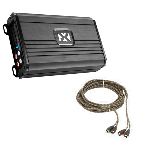 NVX NDA6004 1200W 4-Channel Class D Amplifier & Belva BBIC5 5m RCA Cable Bundle for Car/Marine/UTV