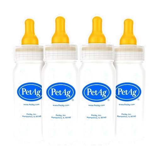 PetAg Pet-Ag Nurser Bottle - 4 oz, Pack of 4 - Promotes the Natural Feeding of Liquids - Designed for Larger Animals - Durable & Easy to Clean