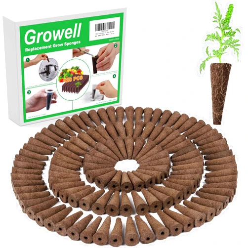 Growell Grow Sponges 120 Pack, Seed Pods Replacement Compatible with Aerogarden and Others, Hydroponic Sponges for Indoor Growing Systems