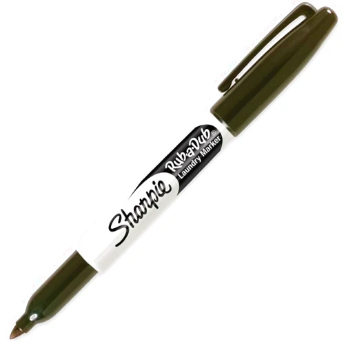 Sharpie Rub-a-Dub Permanent Marker, Fine Point, Black Ink, 1-Count