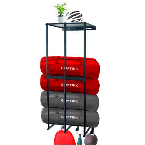 Gamtrik Camping Chairs Storage for Garage - Metal Camping Chair Wall Holder for Garage Organization, Camping Chair Storage Racks, Garage Wall Shelves with 3 Hooks, Beach Chair Umbrella Wall Storage Rack