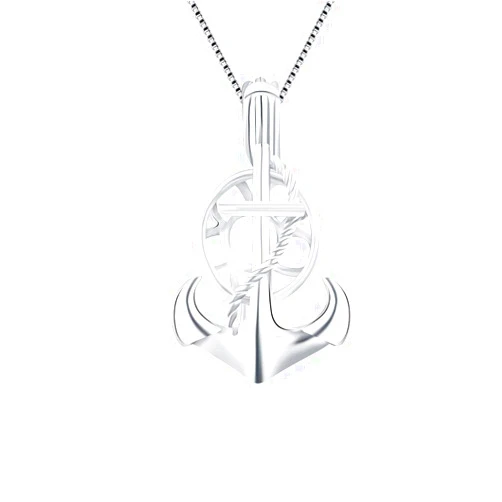 LGSY Anchor Cage Pendants for Pearl Jewelry Making Sterling Silver, Design Pearl Cage Pendants for Women