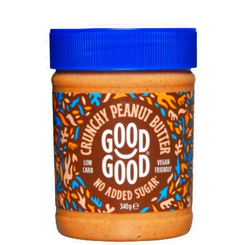 GOOD GOOD Crunchy Peanut Butter Keto Friendly - Low Carb & No Added Sugars - Vegan - No Palm Oil or Preservatives - Non-GMO - 12 oz / 340g (Pack of 1)