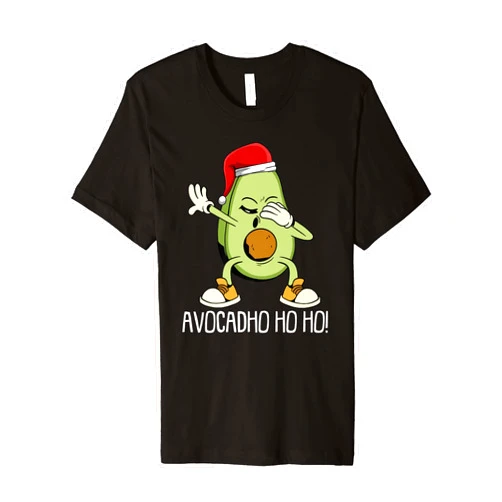 Christmas Cloths Women Men Kids Avocado Pajama Dabbing Avocado Christmas Pajama Funny Vegan Vegetarian XMas Premium T-Shirt