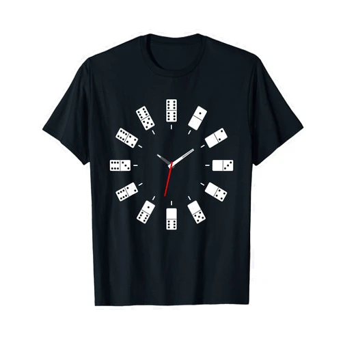 Dominoes Player Shirts Domino Clock - Domino Player Dominoes Lover Tile Game T-Shirt