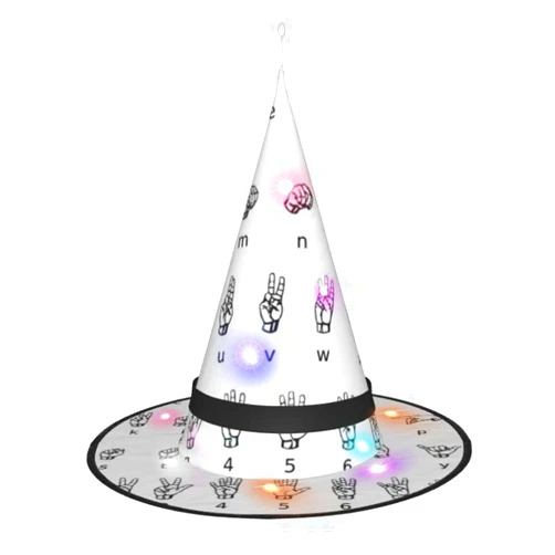 Akautosm Aircraft Fighter Jets Witch Hat For Men Women, Wizard Peaked Hat With Lights For Halloween Costume Cosplay Party