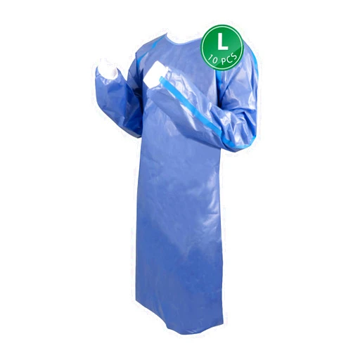 EG ECOGUARD Disposable lsolation Gowns | AAMl Level 4 Medical Chemotherapy Gown | Hospital Grade Protection for Nurses Doctors | Fluid Resistant & Comfortable | Large 28 x46.8 inches, Blue, 10 Packs