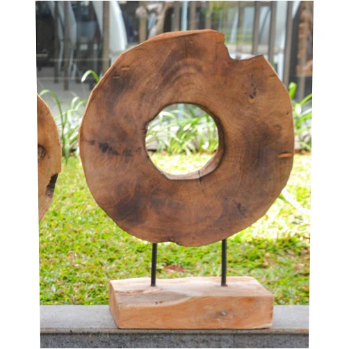 Alveare Home Natural Large Teak Eclipse Sculpture