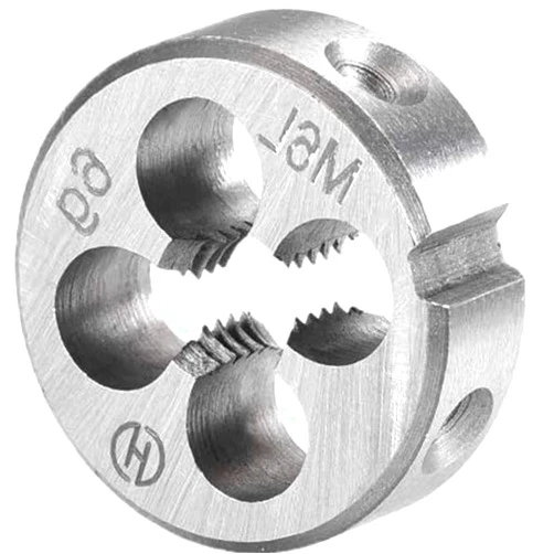 Auniwaig M6 x 1mm Metric Round Die, Machine Thread Right Hand Threading Die, Alloy Steel Thread Die for Mold Machining