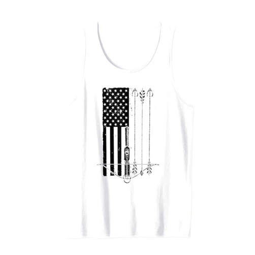 Best Crossbow Gifts Bow Hunter Bowhunting Apparel Cool Crossbow For Men Women Arrow Bow Hunting American Flag Tank Top