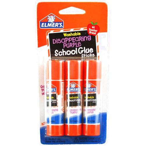 Elmer's Disappearing Purple School Glue Sticks, 0.21 oz Each, 2-3 Packs (E520)