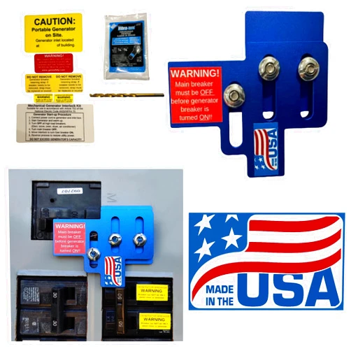 GenSafety SM200 Generator Interlock Kit for Siemens & Murray 150A and 200A Panels - Made in USA !