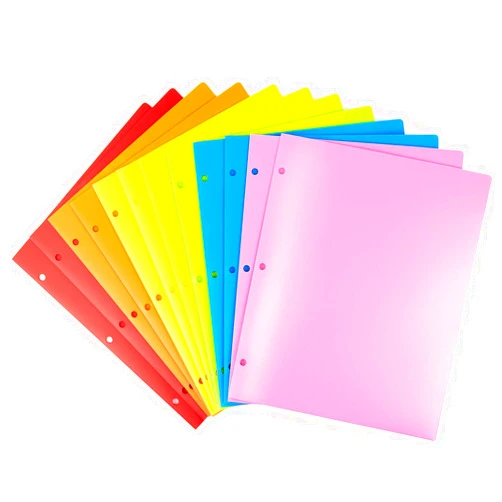 MAKHISTORY Heavy Duty Plastic Folders with 3 Holes - 12 Pack, Extra Tough 2 Pocket Folders Fit 3 Ring Binder, includes Business Card Slot, Letter Size, Assorted Colors