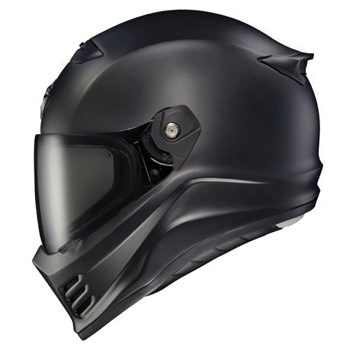 ScorpionEXO Covert FX Full Face Adult Motorcycle Helmet Street Fighter Style - Bluetooth Ready Speaker Pockets DOT ECE Solid (Matte Black - X-Large)