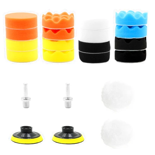 CHEN REFINISH Polishing Pad, 22PCS Drill Polishing Kit,Car Wax Kit with 3 inch Detail Polishing Kit Wool Pads Wax Buffer Polisher Attachment for Car Sanding, Polishing, Waxing, Sealing Glaze