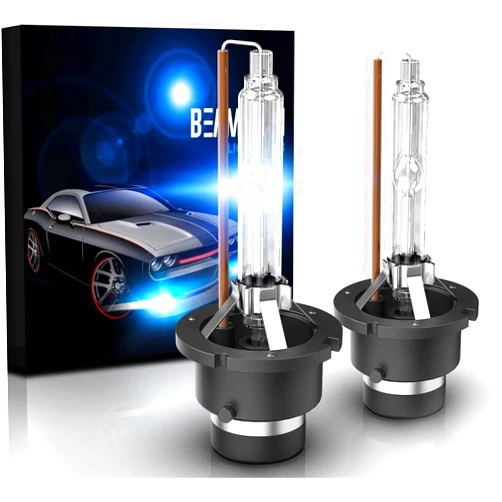 BEAMTECH D4S HID Headlight Bulbs,High Low Beam Xenon Replacement Bulb 35W 10000K Dark Blue (Pack of 2)
