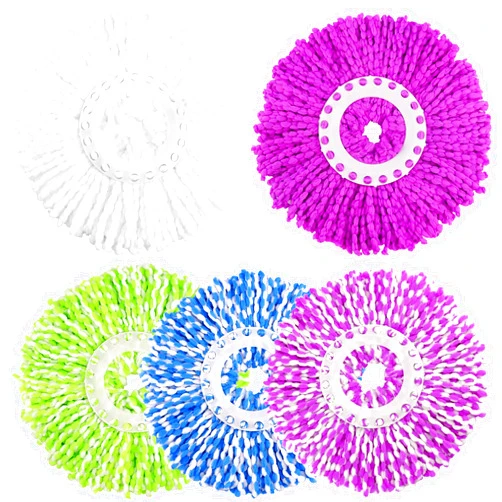 NICEMOVIC 5 Pack Spin Mop Replacement Head for 360° Spin Mop System, Round Shape Standard Universal Size Mop Head, Microfiber Spin Mop Refills Easy Cleaning and Machine Washable