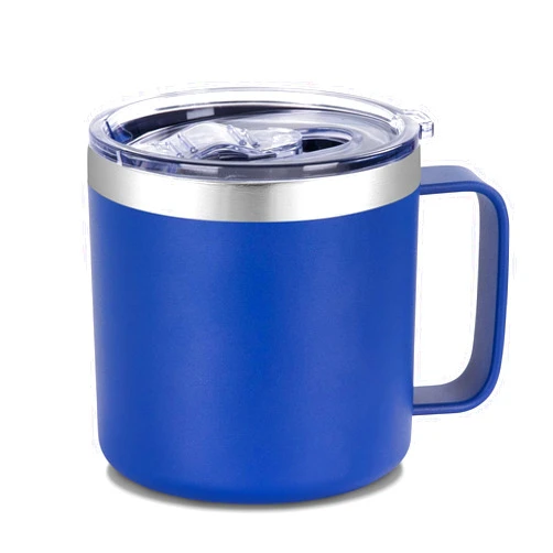 VEGOND 14 oz Insulated Coffee Mug with Handle, Stainless Steel Travel Coffee Mug with Lid, Double Wall Vacuum Metal Coffee Cup, Coffee Tumbler Powder Coated, Navy Blue 1 Pack