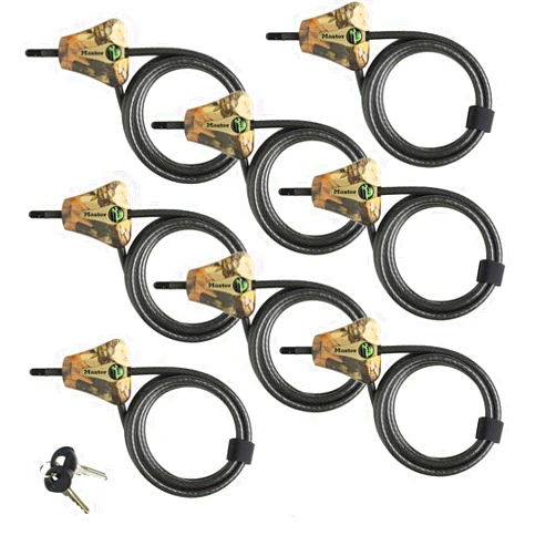 Master Lock - Python Adjustable Camouflage Cable Locks #8418KA CAMO 8pk (8) PackageQuantity: 8 Model: #8418KACAMO