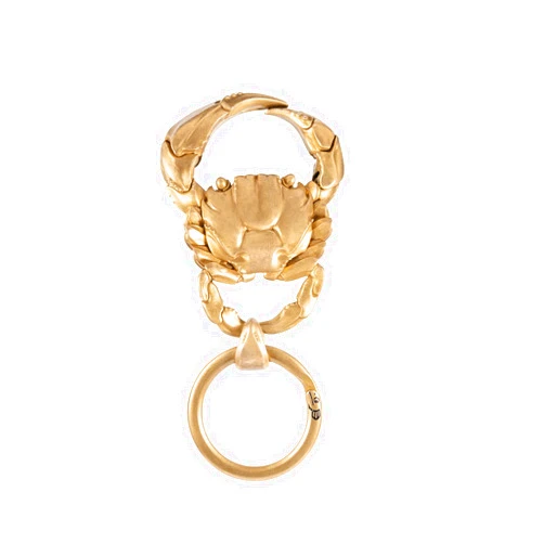 COPPERTIST.WU Crab Snap Keychain Brass Key Chain Quick Release Clip w Keyring Novelty Gifts for Men Women Car Key Decor