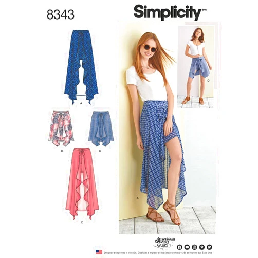 Simplicity US8343R5 Skirts & Pants, 14-16-18-20-22