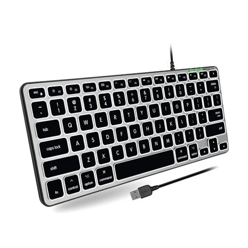 Macally Backlit Wired Keyboard for Mac | Compatible Apple Keyboard (Small and Compact) Comfortable All Day Typing USB Keyboard for MacBook Pro/Air, iMac, Mac Mini/Pro (Space Grey)