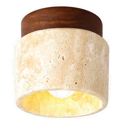 LTTKLMP Nordic Mid Century Modern Semi Flush Mount Ceiling Light Natural Stone Marble Small Hallway Ceiling Lamp Farmhouse Vintage Close to Ceiling Light Fixtures for Kitchen Laundry Room Porch