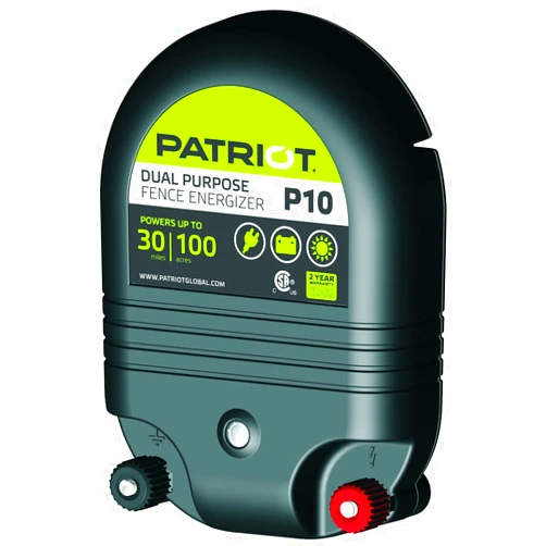 Patriot P10 Dual Purpose Electric Fence Energizer, 1.0 Joule