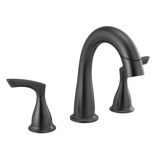 Delta Faucet Broadmoor Pull Down Bathroom Faucet Black, Bathroom Pull Out Faucet, Widespread Bathroom Faucet 3 Hole with Magnet Dock, Bathroom Sink Faucet, Matte Black 35765LF-BLPD