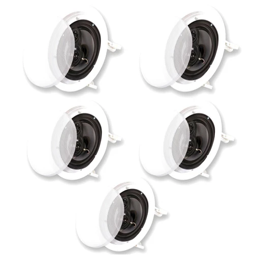 Acoustic Audio by Goldwood CS-IC83 8” 3-Way In Ceiling Home Theater Speaker System (White, 5 Speakers)