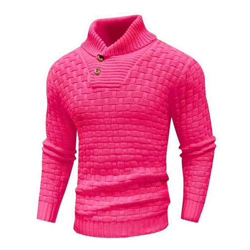 Muscularfit Mens Button Sweaters Casual Fashion Design Turtleneck Sweater Lightweight Knitted Pullover Sweaters Fall Outfits