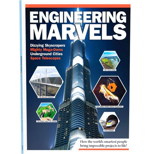 By a360media (Author, Editor) Engineering Marvels - Skyscrapers, Mega-Dams, Underground Cities, Space Telescopes, The Chunnel, Itaipu Dam, James Webb Space Telescope, Millau Viaduct, Great Wall Of China, Burj Khalifa & More!