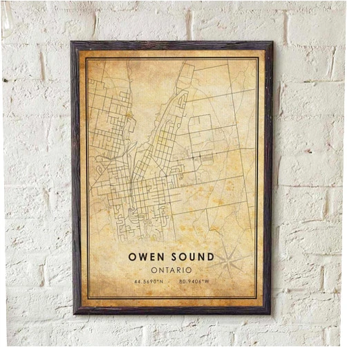 MG Global Print Poster of Old Owen Sound Ontario | 11x17 12x18 16x24 24x36 Unframed Historical Wall Art | Hometown City Gift | Vintage Antique Rustic Home Office Decor
